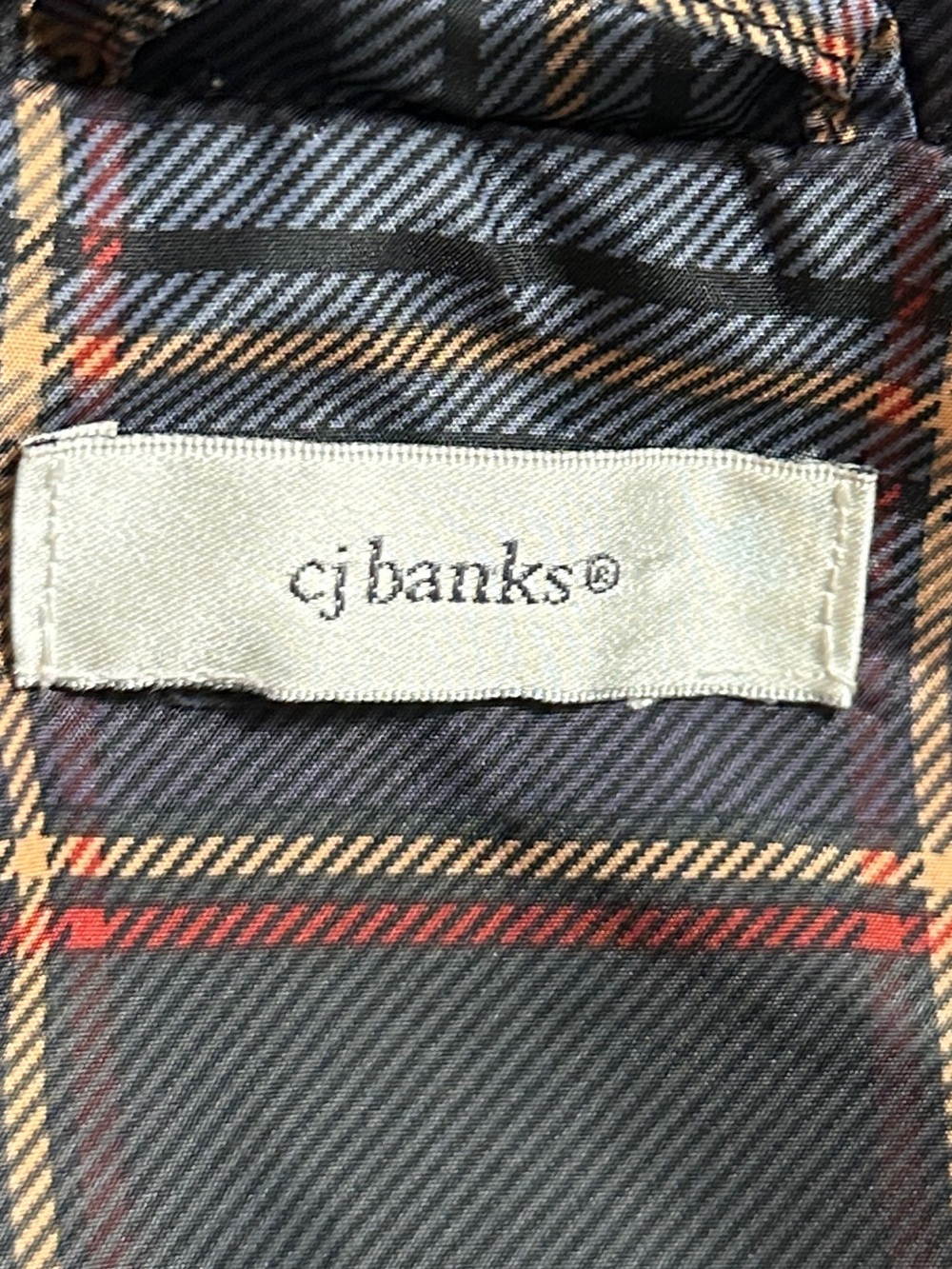 CJ Banks Plaid‎ Zip Up Vest in Blue, Gray, Red and Tan webs size 2x (G84) - Picture 7 of 7
